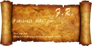Fabinyi Róza névjegykártya