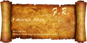 Fabinyi Róza névjegykártya